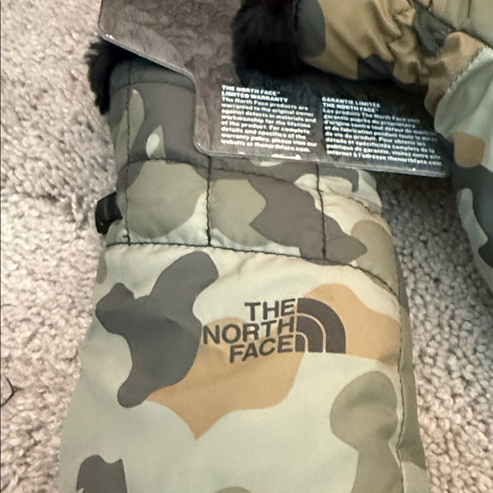 The North Face Women's Camo Swirl Mittens - Green, Brown, Black Size Medium - Picture 2 of 4